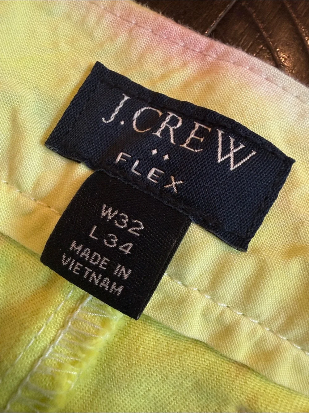 J.Crew Mens 32x34 Slim Fit Flex Chino Pants Pastel Tie Dye Watercolor Stretch
